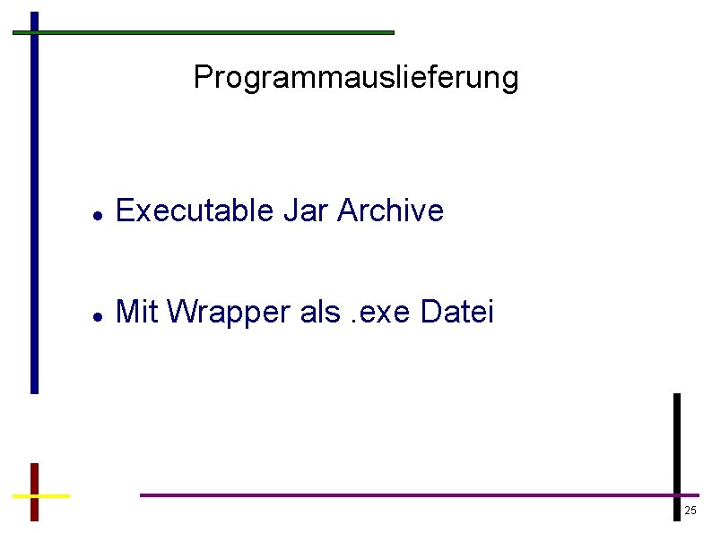 Programmauslieferung Executable Jar Archive Mit Wrapper als. exe Datei 25 