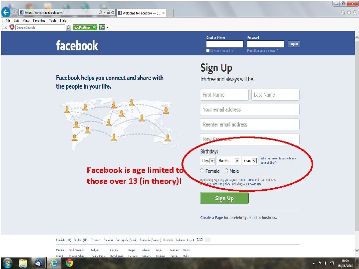 Facebook is age limited to those over 13 (in theory)! 