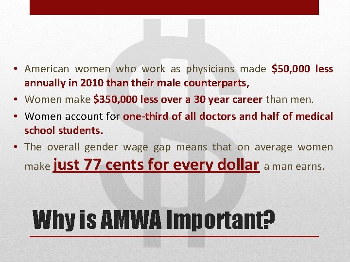  • American women who work as physicians made $50, 000 less annually in