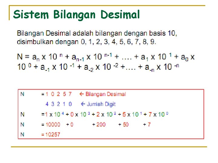 Sistem Bilangan Desimal 