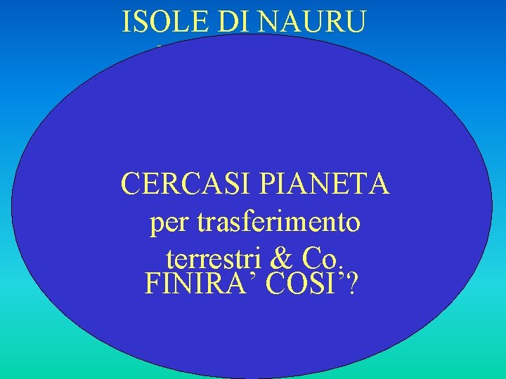 ISOLE DI NAURU Micronesia O. Pacifico CURIOSITA’ ANNI ‘ 70 Dopo essersi arricchiti sfruttando