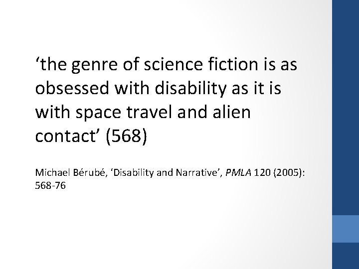 ‘the genre of science fiction is as obsessed with disability as it is with