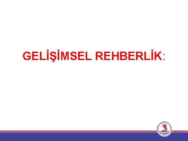 GELİŞİMSEL REHBERLİK: 