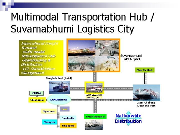 Multimodal Transportation Hub / Suvarnabhumi Logistics City International Freight Terminal -Multi-modal Transshipment Hub -Warehousing