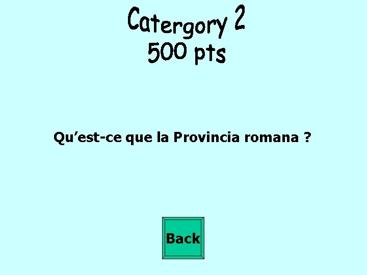 Qu’est-ce que la Provincia romana ? Back 