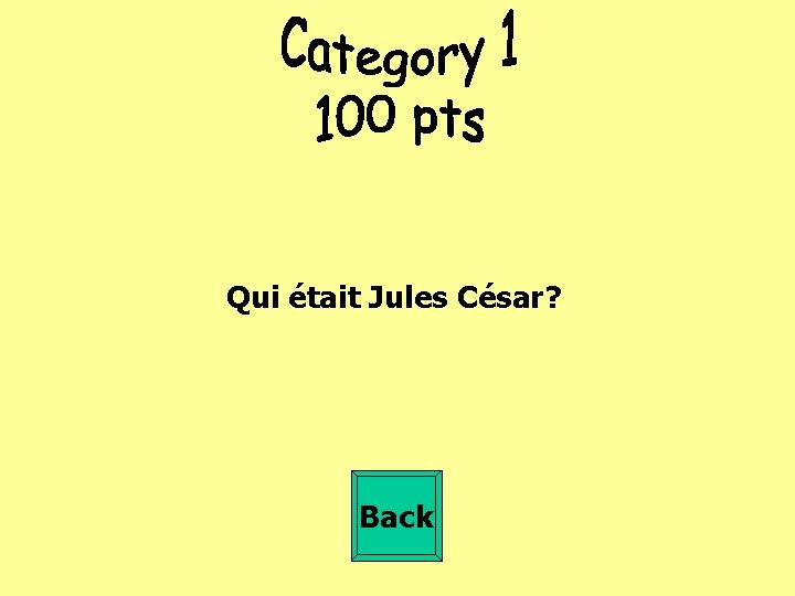 Qui était Jules César? Back 