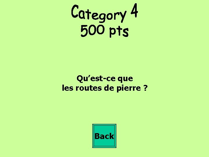 Qu’est-ce que les routes de pierre ? Back 