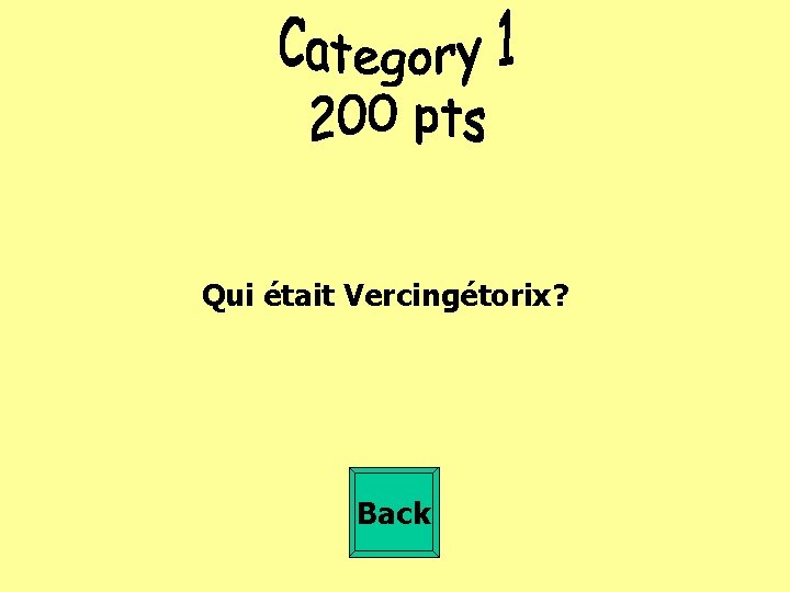 Qui était Vercingétorix? Back 