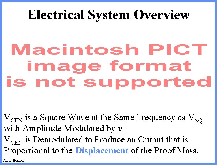 Electrical System Overview VCEN is a Square Wave at the Same Frequency as VSQ