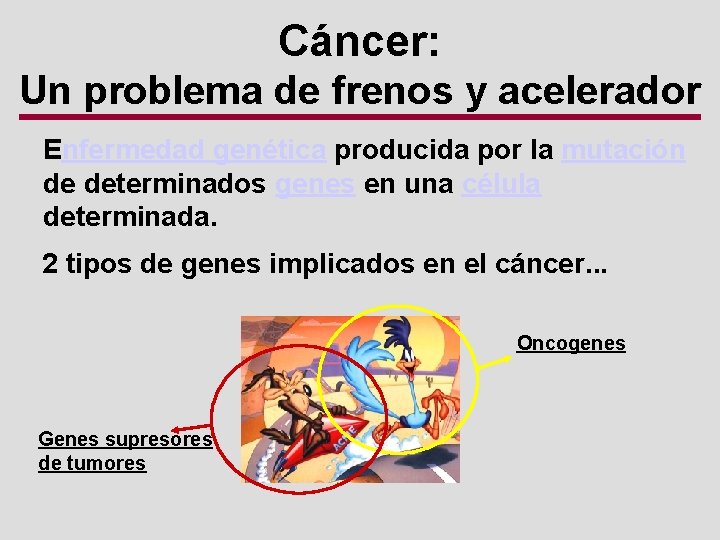 Cáncer: Un problema de frenos y acelerador Enfermedad genética producida por la mutación de