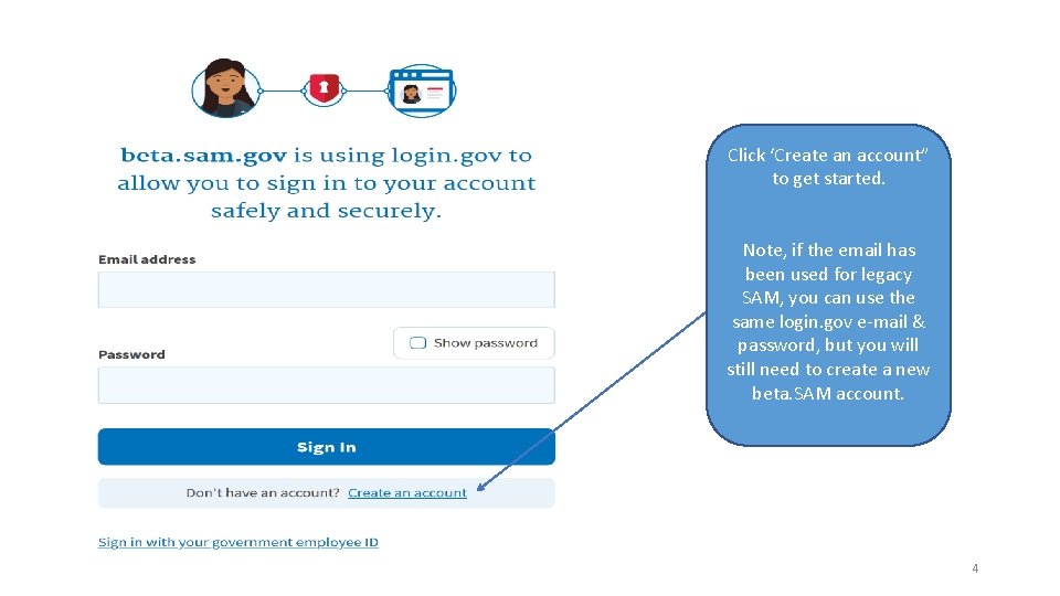 Click ‘Create an account” to get started. Note, if the email has been used