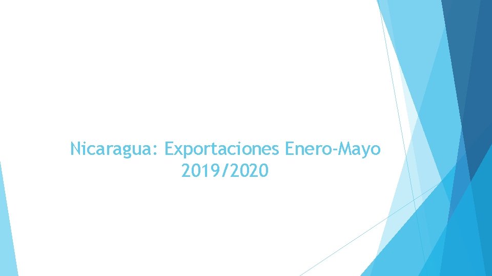 Nicaragua: Exportaciones Enero-Mayo 2019/2020 