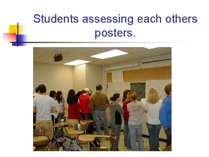 Students assessing each others posters. 