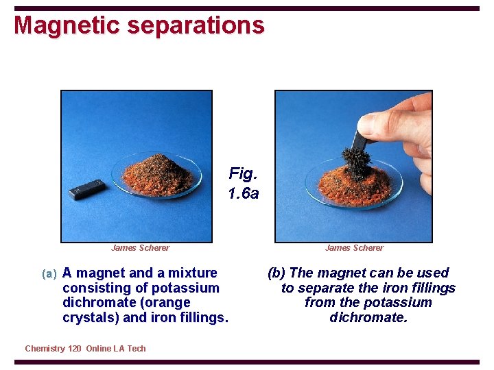 Magnetic separations Fig. 1. 6 a James Scherer (a) A magnet and a mixture