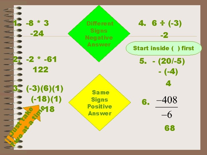 1. -8 * 3 -24 Different What’s Signs The Negative Rule? Answer 2. -2