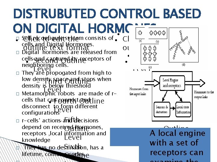 DISTRUBUTED CONTROL BASED ON DIGITAL HORMONES Click to edit the � � � � DISTRUBUTED CONTROL BASED ON DIGITAL HORMONES Click to edit the � � � �