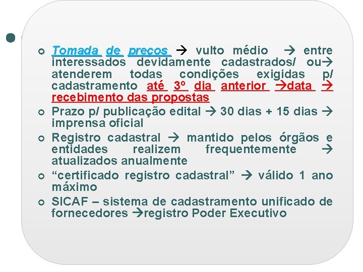 ¢ ¢ ¢ Tomada de preços vulto médio entre interessados devidamente cadastrados/ ou atenderem