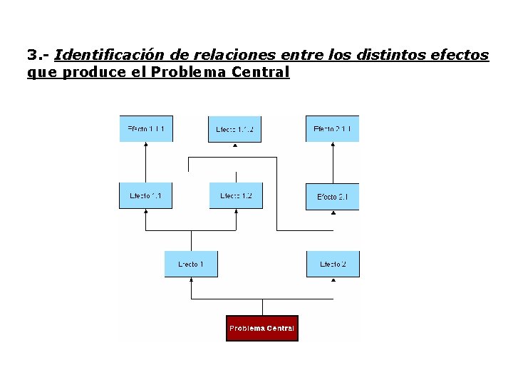 3. - Identificación de relaciones entre los distintos efectos que produce el Problema Central