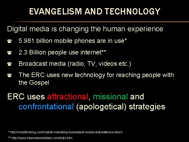 EVANGELISM AND TECHNOLOGY Digital media is changing the human experience ( 5. 981 billion