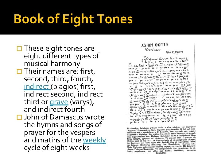 Book of Eight Tones � These eight tones are eight different types of musical