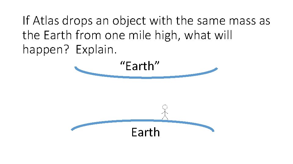 If Atlas drops an object with the same mass as the Earth from one