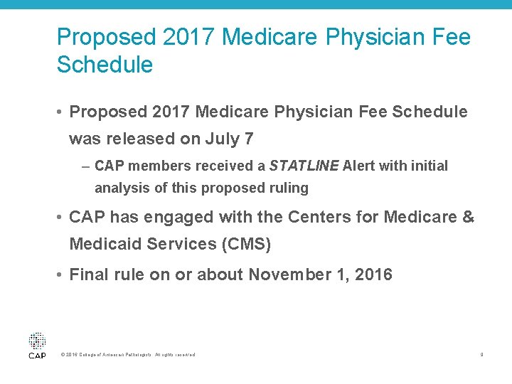 Proposed 2017 Medicare Physician Fee Schedule • Proposed 2017 Medicare Physician Fee Schedule was
