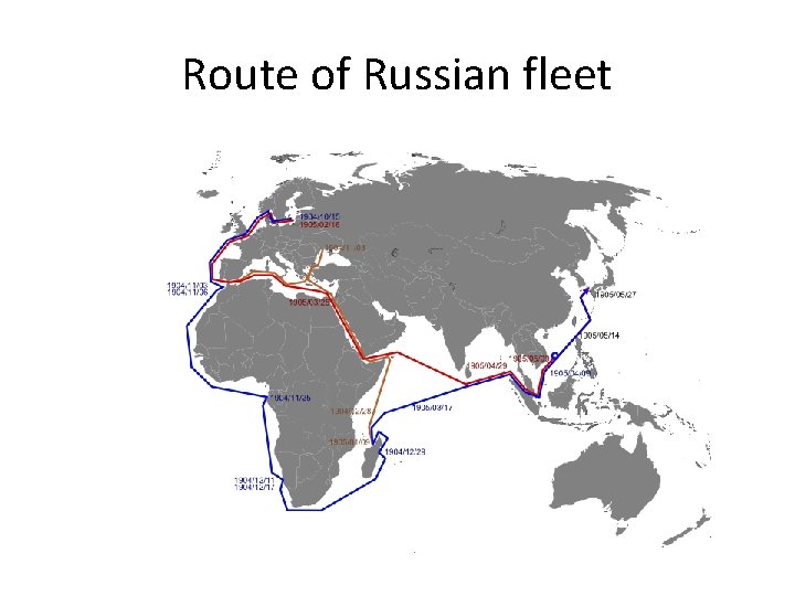 Route of Russian fleet 