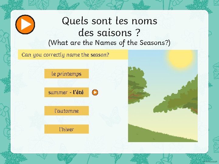 Quels sont les noms des saisons ? (What are the Names of the Seasons?