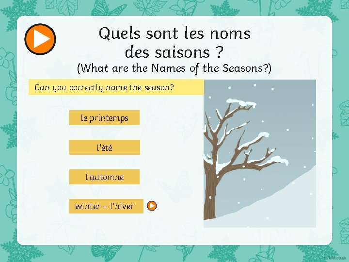 Quels sont les noms des saisons ? (What are the Names of the Seasons?