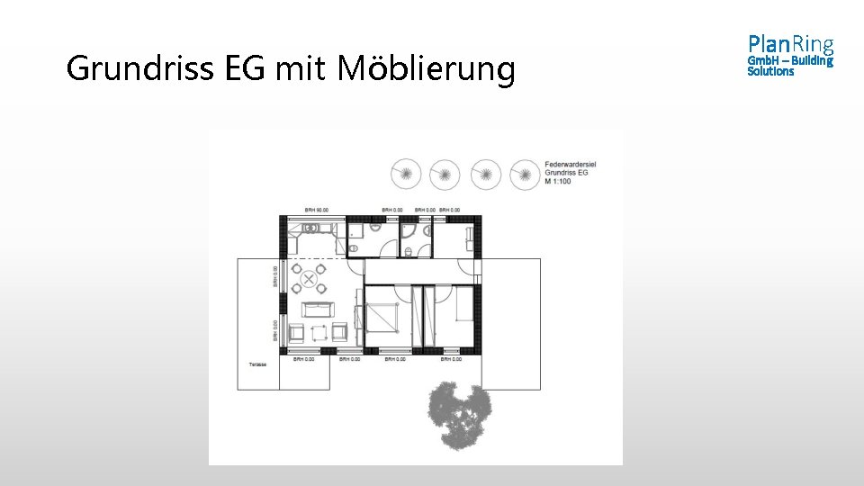 Grundriss EG mit Möblierung Plan. Ring Gmb. H – Building Solutions 