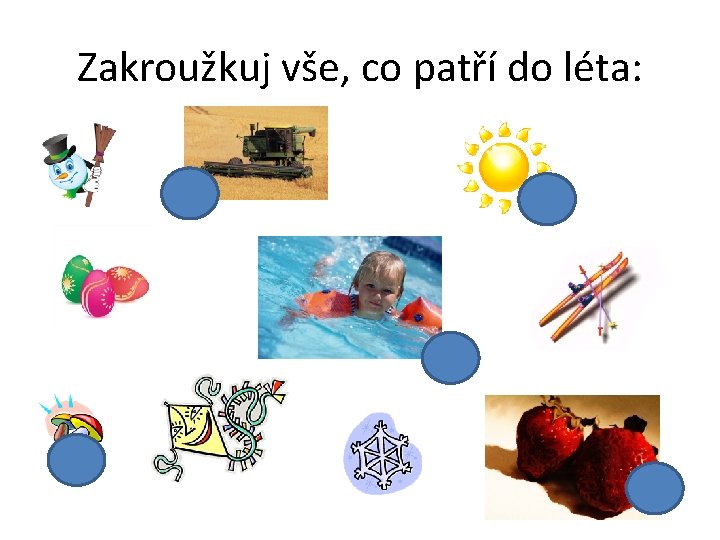 Zakroužkuj vše, co patří do léta: 