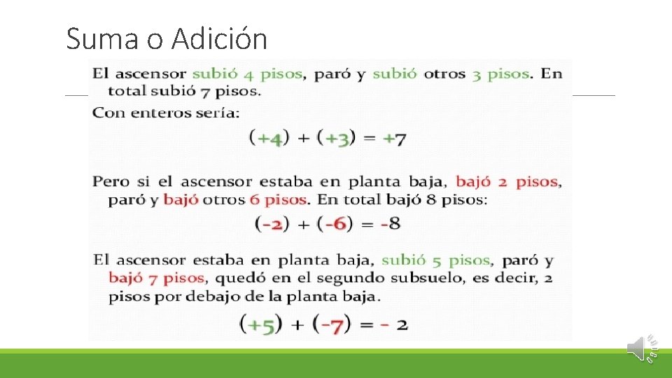 Suma o Adición 