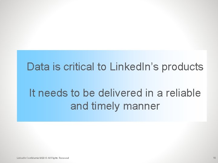 Data is critical to Linked. In’s products It needs to be delivered in a