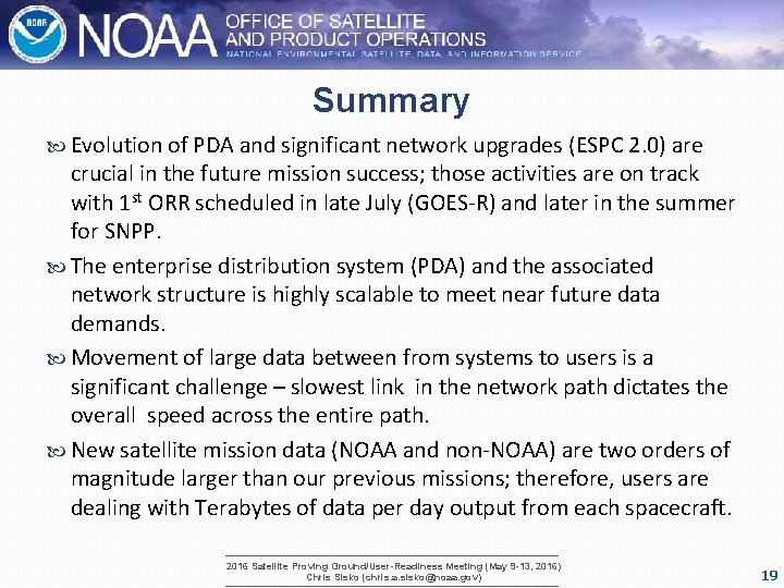 Summary Evolution of PDA and significant network upgrades (ESPC 2. 0) are crucial in