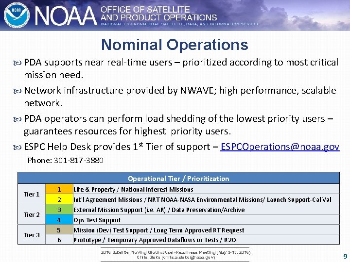 Nominal Operations PDA supports near real-time users – prioritized according to most critical mission