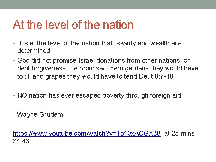 At the level of the nation • “It’s at the level of the nation