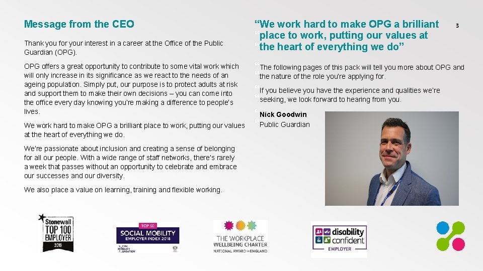 Message from the CEO Thank you for your interest in a career at the