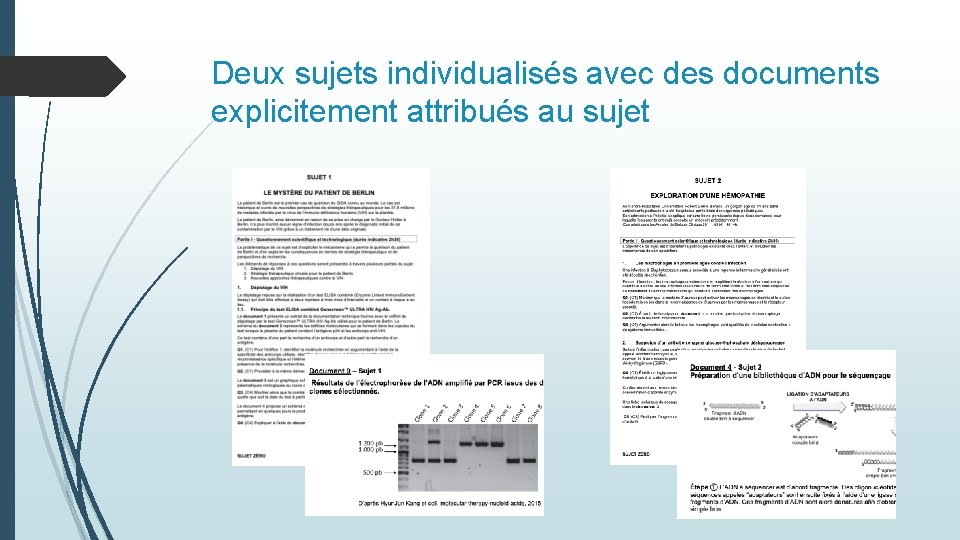 Deux sujets individualisés avec des documents explicitement attribués au sujet 