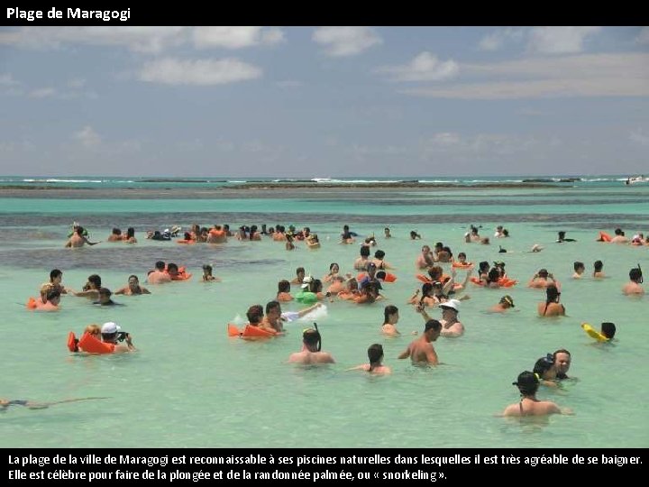 Plage de Maragogi La plage de la ville de Maragogi est reconnaissable à ses