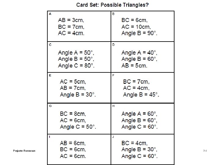 Projector Resources Possible Triangle Constructions P-6 