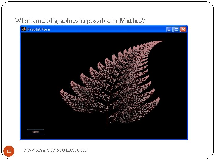 What kind of graphics is possible in Matlab? 15 WWW. KAASHIVINFOTECH. COM 