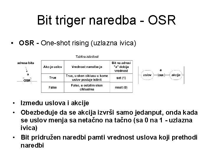 Bit triger naredba - OSR • OSR - One-shot rising (uzlazna ivica) • Između