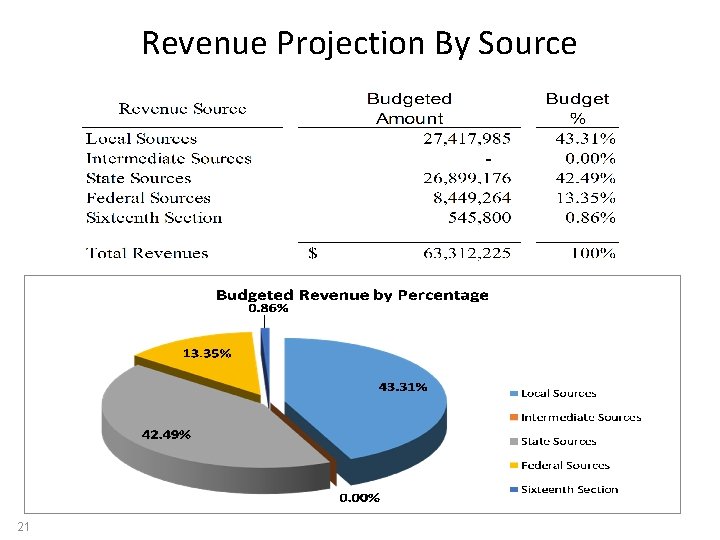 Revenue Projection By Source 21 