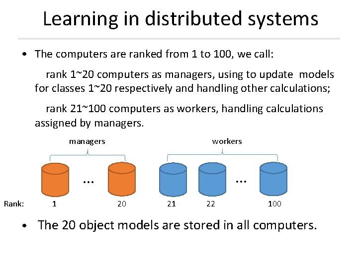 Learning in distributed systems • The computers are ranked from 1 to 100, we Learning in distributed systems • The computers are ranked from 1 to 100, we
