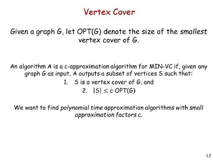 Vertex Cover 12 