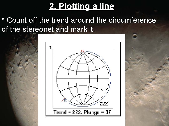 2. Plotting a line * Count off the trend around the circumference of the