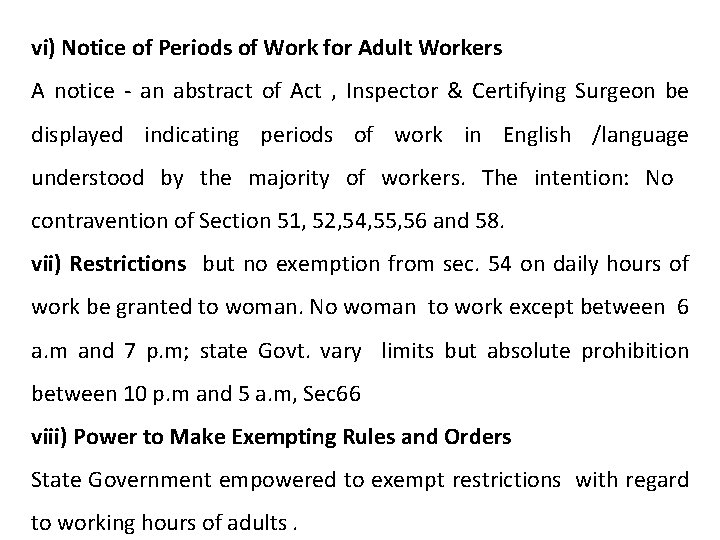 vi) Notice of Periods of Work for Adult Workers A notice - an abstract