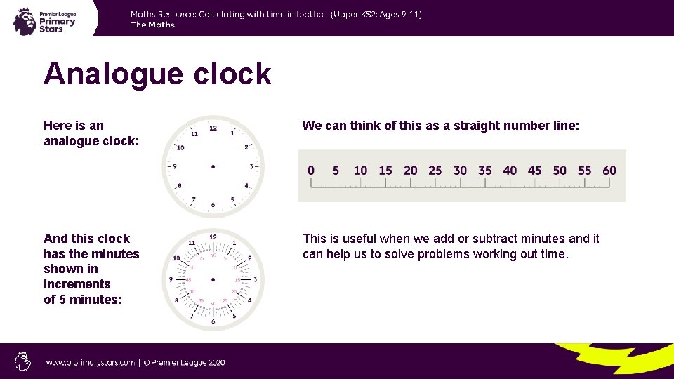 Analogue clock Here is an analogue clock: We can think of this as a