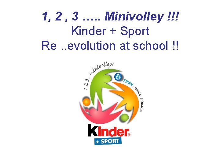 1, 2 , 3 …. . Minivolley !!! Kinder + Sport Re. . evolution