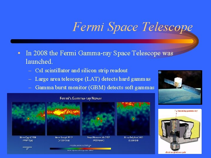 Fermi Space Telescope • In 2008 the Fermi Gamma-ray Space Telescope was launched. –